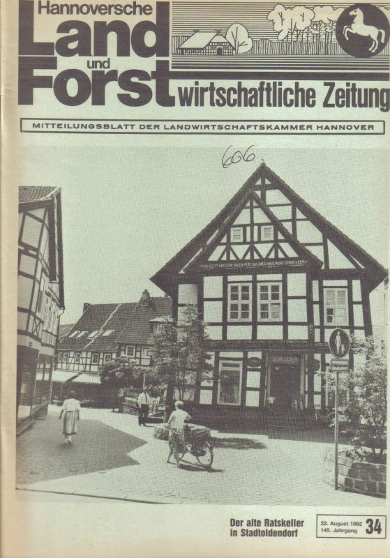 Landwirtschaftskammer Hannover  Hannoversche Land- und Forstwirtschaftliche Zeitung 145.Jahrgang 1992 