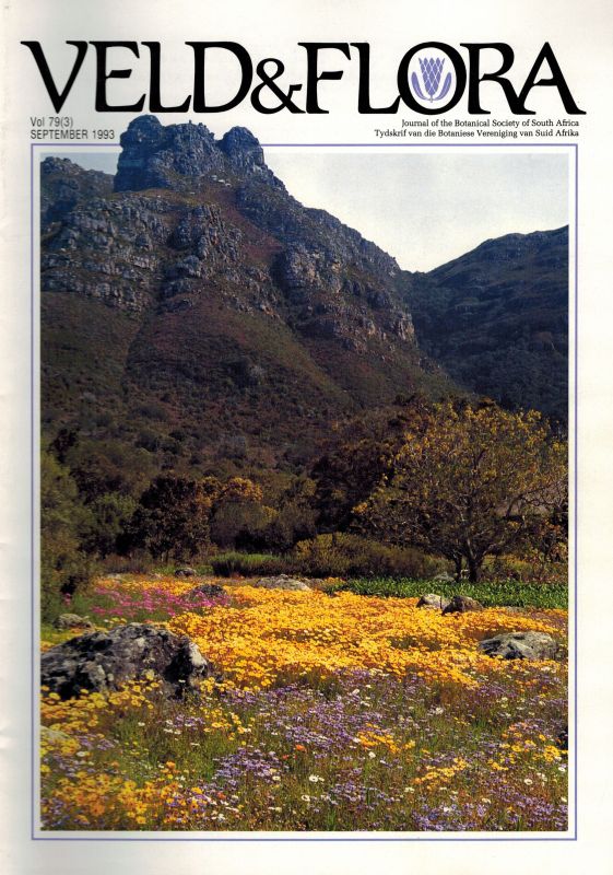 Veld & Flora  Veld & Flora Volume 79 March, June, September and  December 1993 