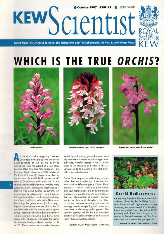 Royal Botanic Garten Kew  Kew Scientist von April 1992 Issue 1 bis April 2002 Issue 21 