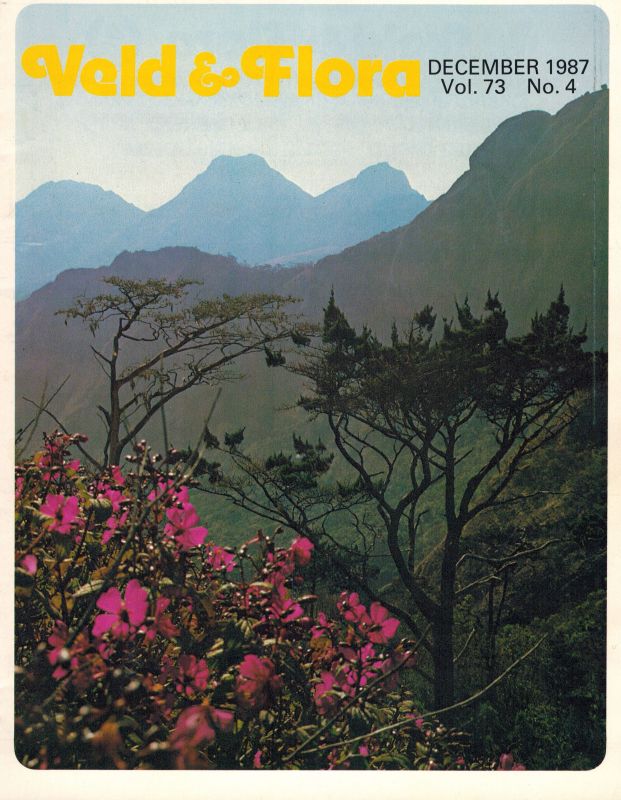 Veld & Flora  Veld & Flora Volume 73 March, June, September and  December 1987 