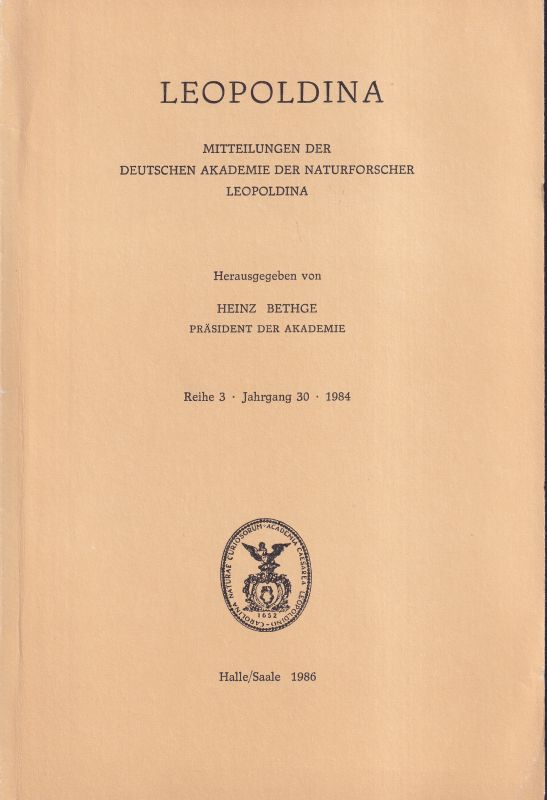 Leopoldina Mitteilungen  Reihe 3, 30. Jahrgang 1984 