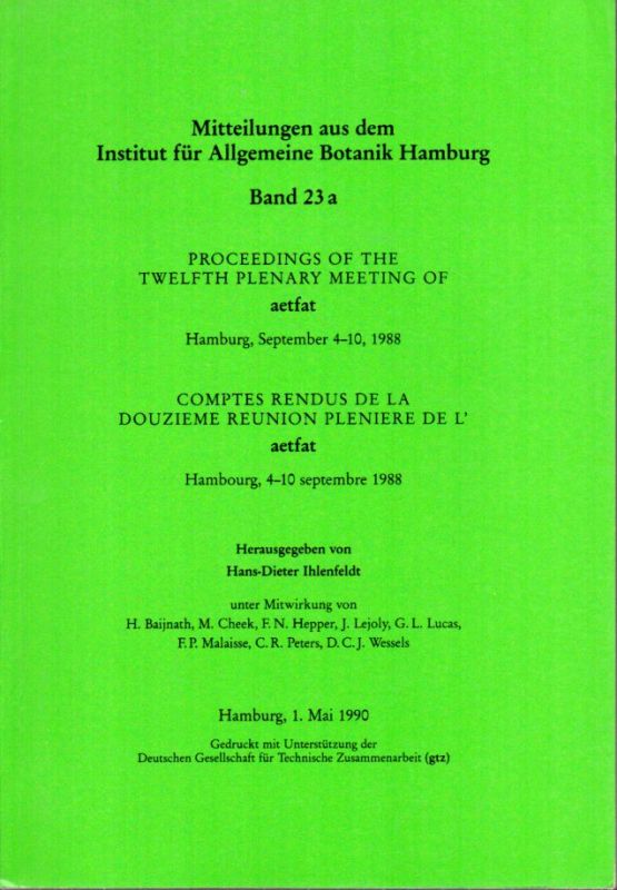 Institut für Allgemeine Botanik Hamburg  Mitteilungen aus dem Institut für Allgemeine Botanik Band 23 a 