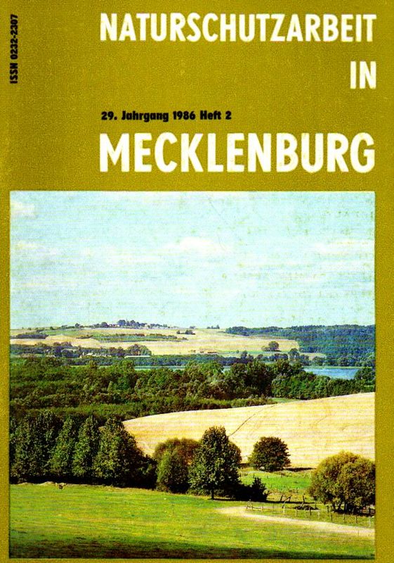 Naturschutzarbeit in Mecklenburg  Naturschutzarbeit in Mecklenburg 29.Jahrgang 1986 Heft 2 (1 Heft) 