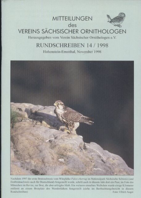 Verein Sächsischer Ornithologen  Rundschreiben Nr. 14 / 1998 