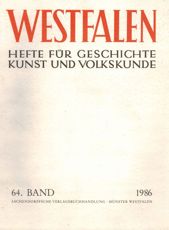 Westfalen  Westfalen 64.Band 1986 (1 Band) 