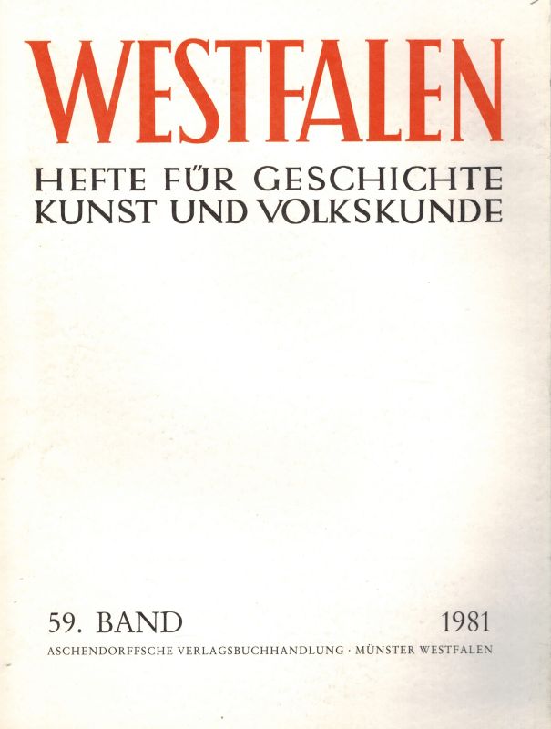 Westfalen  Westfalen 59.Band 1981 (1 Band) 