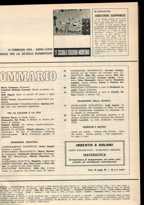 Scuola Italiana Moderna  Scuola Italiana Moderna Anno LXXIX 15.Settembre 1969 bis 