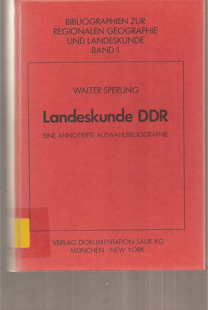 Sperling,Walter  Landeskunde DDR 