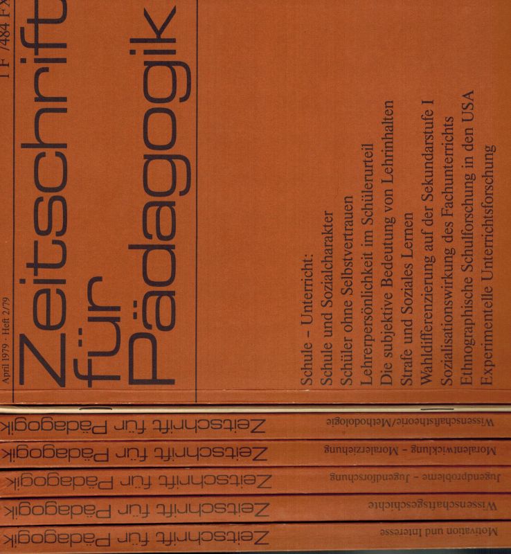 Zeitschrift für Pädagogik  Zeitschrift für Pädagogik 25.Jahrgang 1979 in 6 Heften (6 Hefte) 