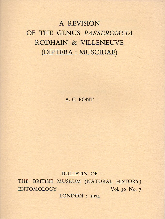 Pont,A.C.  A revision of the genus Passeromyia Rodhain & Villeneuve (Diptera 