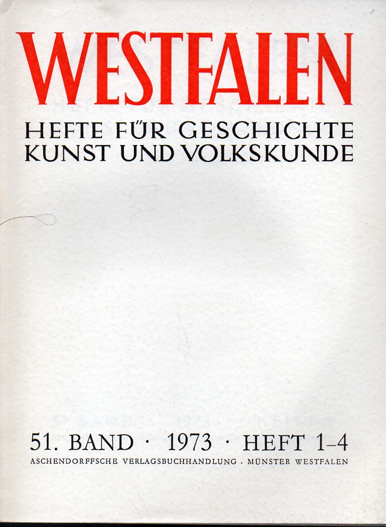 Westfalen  Westfalen 51.Band 1973 Hefte 1-4 (1 Band) 