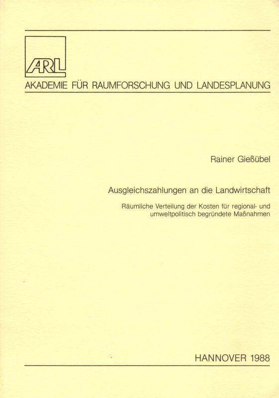 Gießübel,Rainer  Ausgleichszahlungen an die Landwirtschaft 