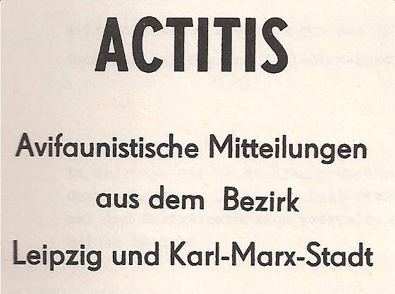 Größler,Kurt+Klaus Tuchscherer (Hsg.)  Actitis Avifaunistische Mitteilungen aus dem Bezirk Leipzig und 