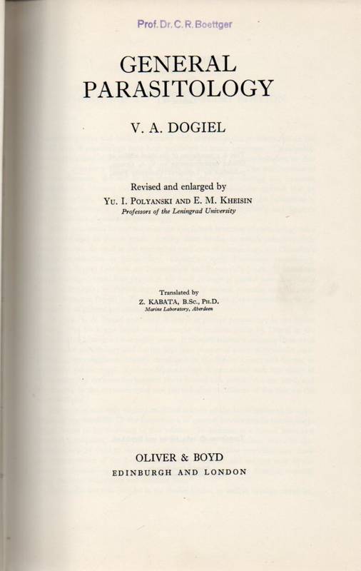 Dogiel,V.A.  General Parasitology 