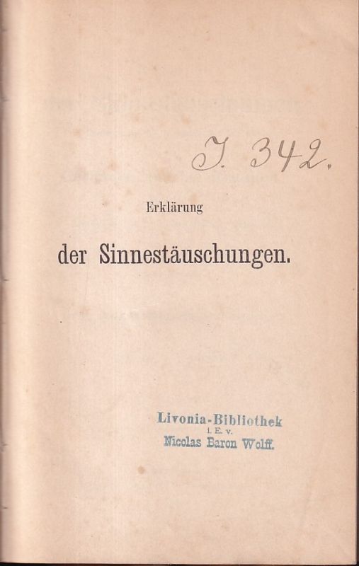 Hoppe,J.I.  Erklärung der Sinnestäuschungen 