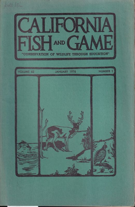 California Fish and Game  Vol. 62.1976.Number 1 bis 4 