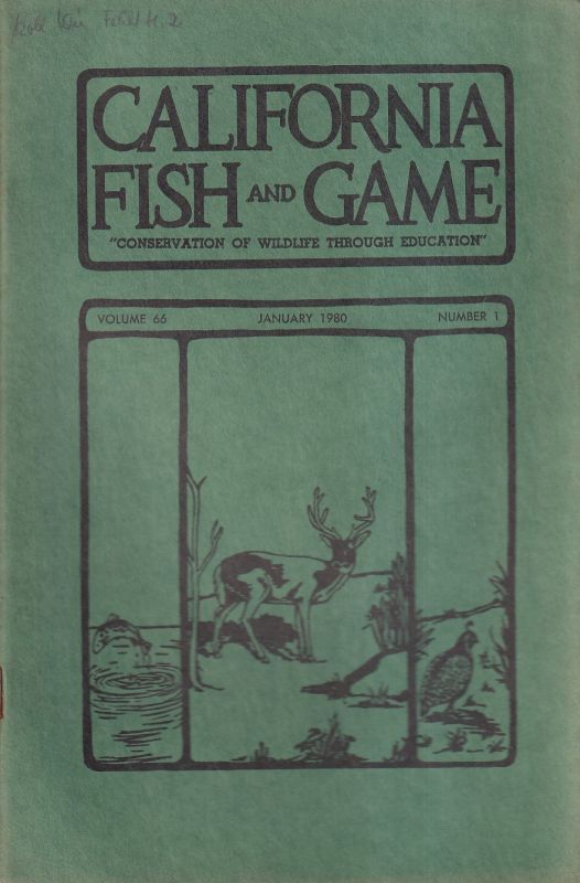 California Fish and Game  Vol. 66.1980.Number 1,3 und 4 