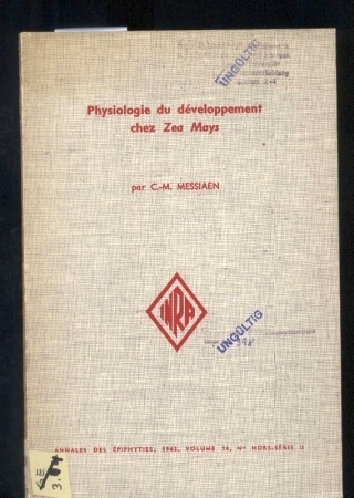 Messiaen,C.-M.  Physiologie du developpement chez Zea Mays 
