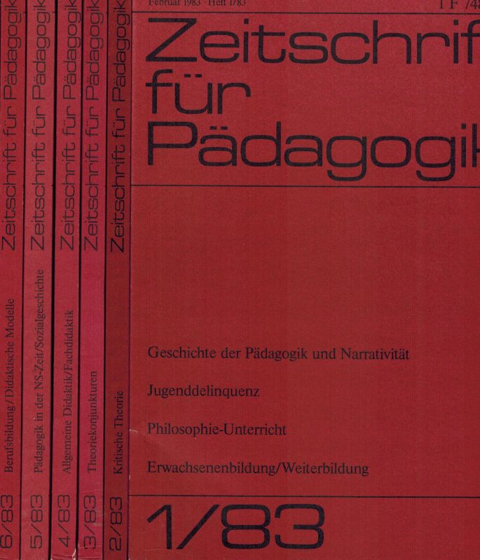 Zeitschrift für Pädagogik  Zeitschrift für Pädagogik 29.Jahrgang 1983 in 6 Heften (6 Hefte) 