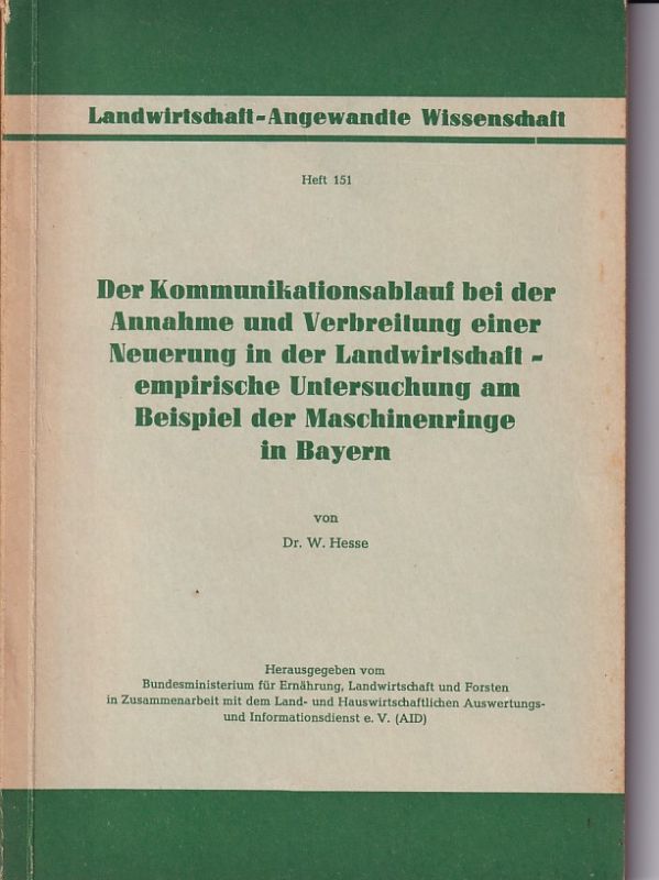 Hesse,W.  Landwirtschaft-Angewandte Wissenschaft Heft 151.Der Kommunikationsabla 