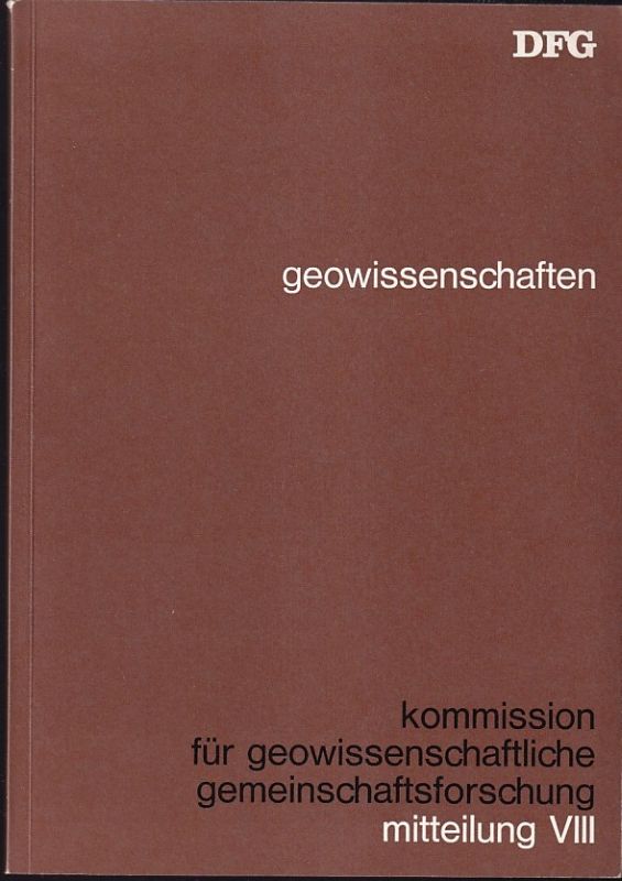 deutsche forschungsgemeinschaft  geowissenschaften mitteilung VIII 