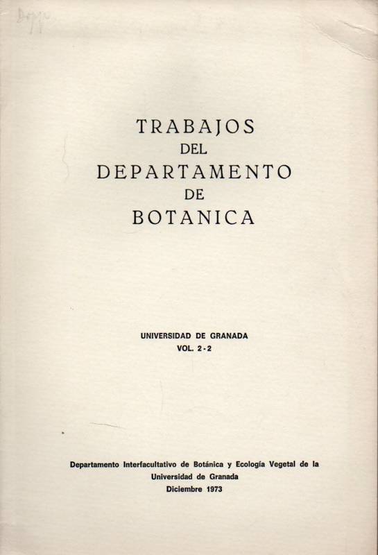 Departamento de Botanica  Trabajos del Departamento de Botanica Volume 2-2 