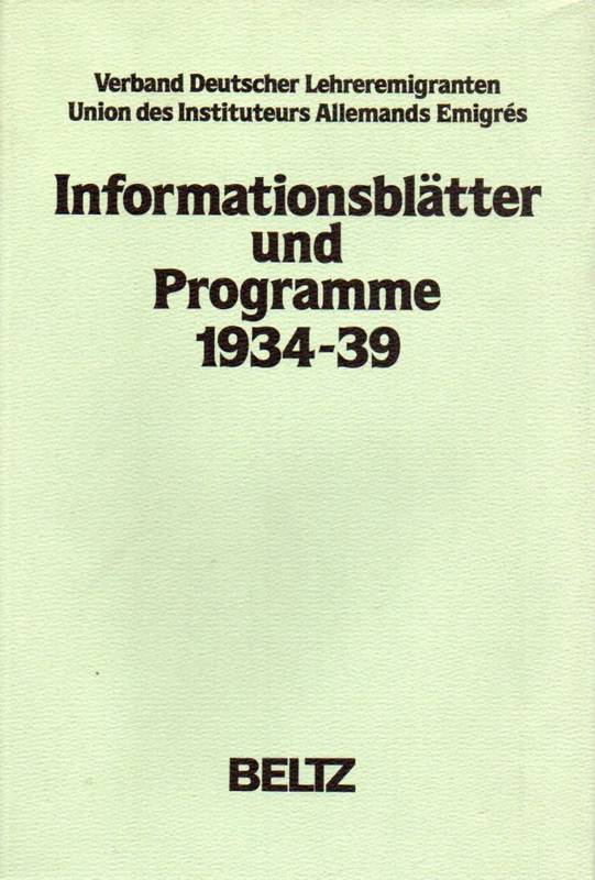Feidel-Mertz,Hildegard und Hermann Schnorbach  Informationsblätter und Programme 1934-1939 