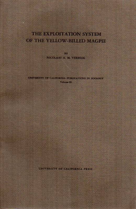 Verbeek,Nicolaas A.M.  The Exploitation System of the Yellow-Billed Magpie 