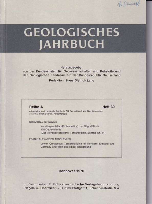 Geologisches Jahrbuch  Geologisches Jahrbuch Reihe A Heft 30 