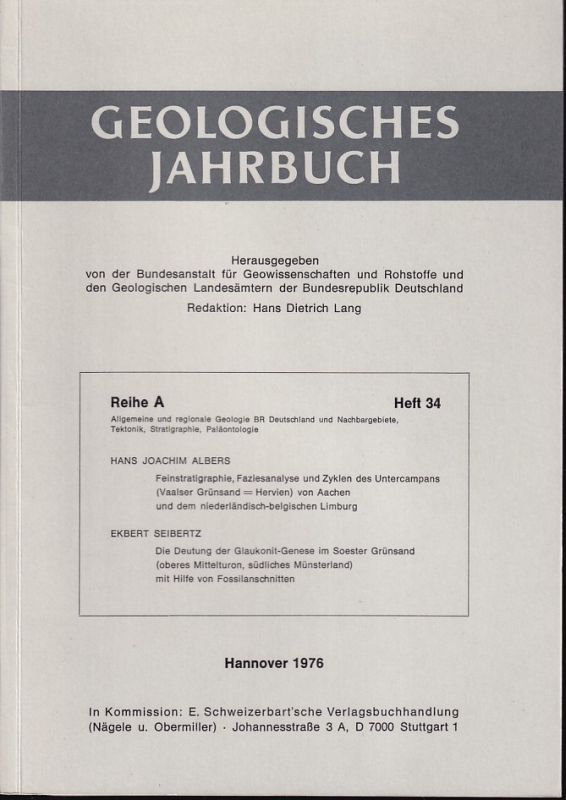 Geologisches Jahrbuch  Geologisches Jahrbuch Reihe A Heft 34 