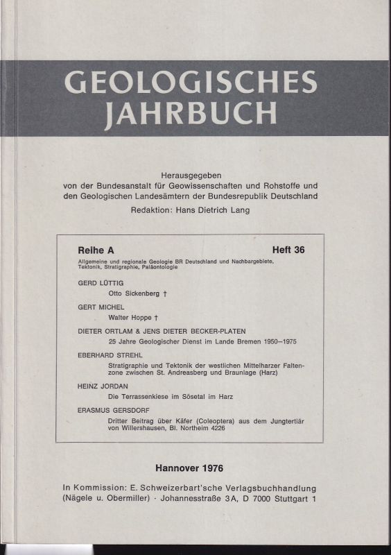 Geologisches Jahrbuch  Geologisches Jahrbuch Reihe A Heft 36 