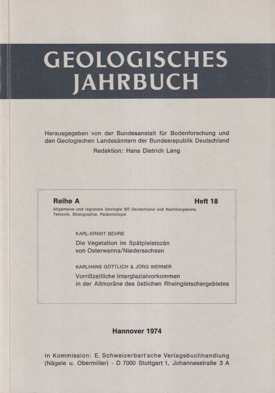 Bundesanstalt für Bodenforschung  Geologisches Jahrbuch Reihe A Heft 18 