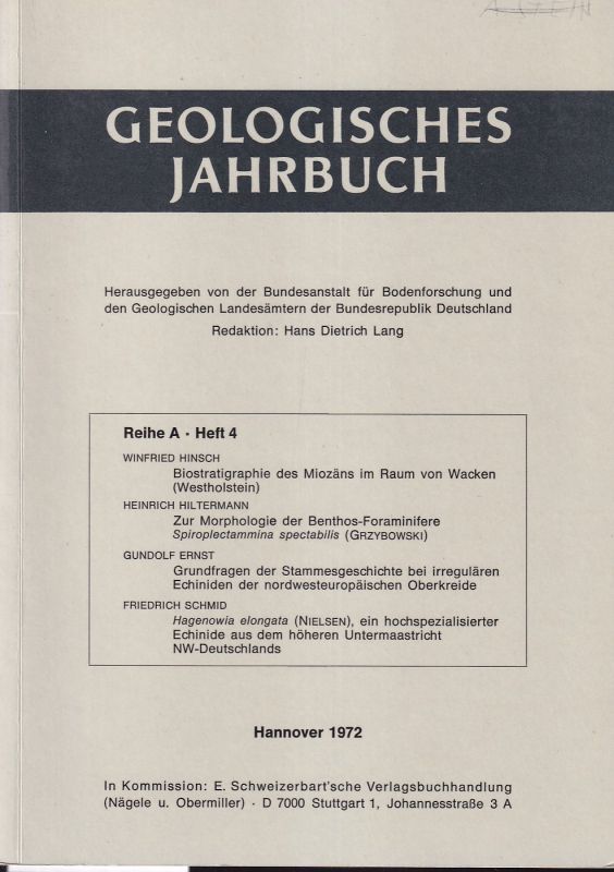 Bundesanstalt für Bodenforschung  Geologisches Jahrbuch Reihe A Heft 4 