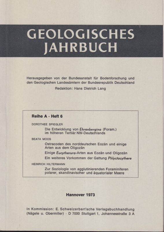 Bundesanstalt für Bodenforschung  Geologisches Jahrbuch Reihe A Heft 6 