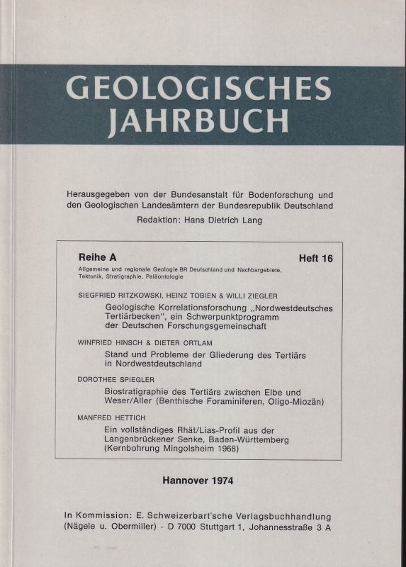 Bundesanstalt für Bodenforschung  Geologisches Jahrbuch Reihe A Heft 16 