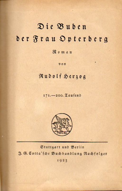 Herzog,Rudolf  Die Buben der Frau Opterberg 
