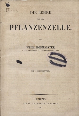 Hofmeister,Wilh.  Die Lehre von der Pflanzenzelle 