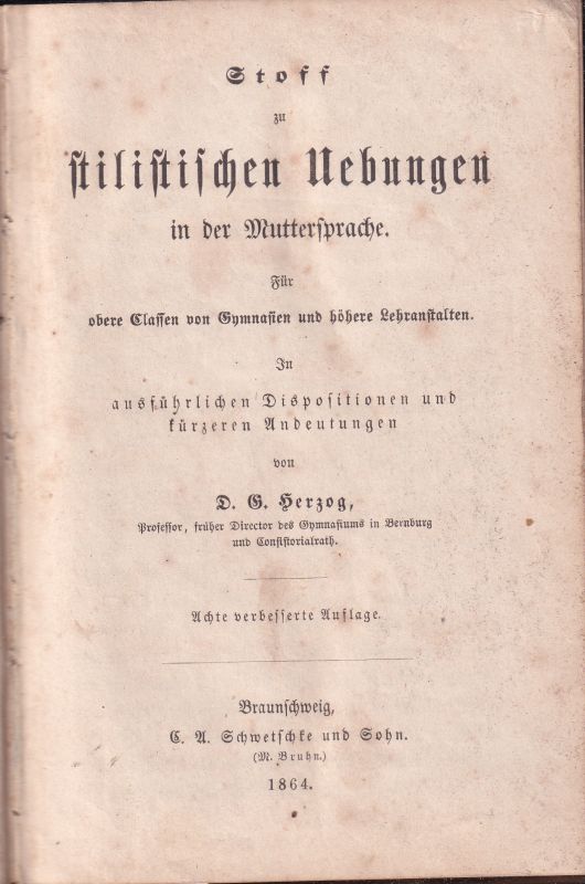 Herzog,G.  Stoff zu stilistischen Uebungen in der Muttersprache 