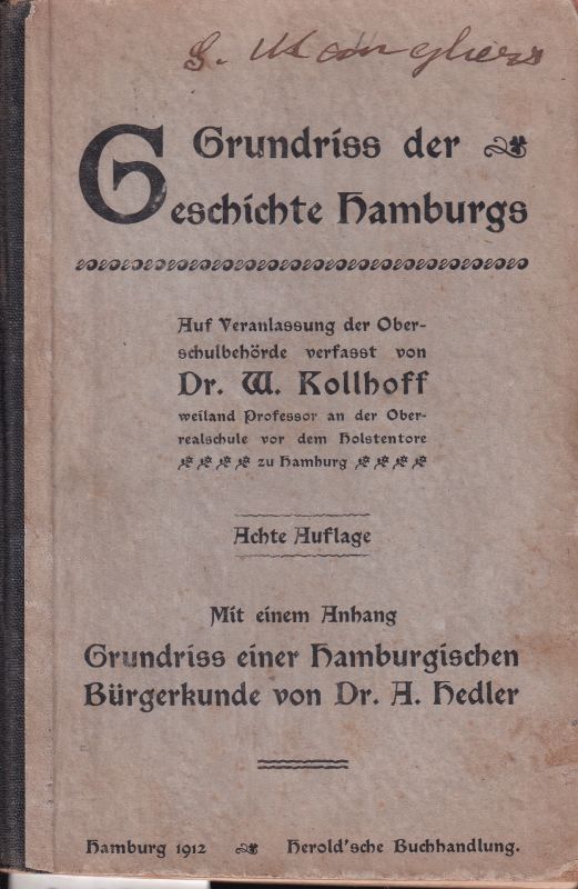 Hamburg: Kollhoff,W.  Grundriß der Geschichte Hamburgs 