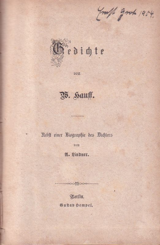 Hauff,Wilhelm  Prosarische und poetische Werke.Bd.1-9 in 2 Bänden 
