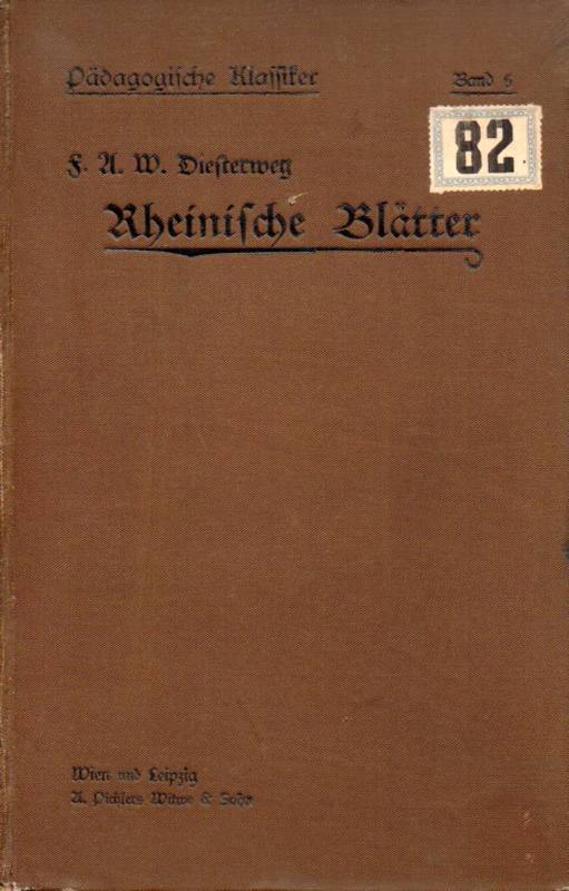 Diesterweg,Friedrich Adolph Wilhelm  Rheinische Blätter 