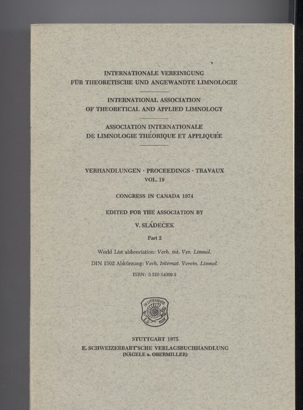 Internationale Vereinigung für theoretische und  angewandte Limnologie. Vol. 19. Part 1-4. (4 Bde.) 