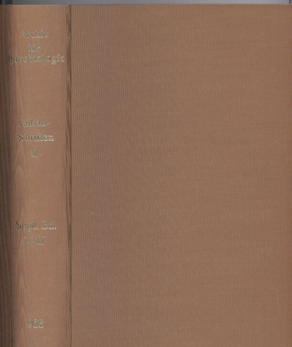 Archiv für Hydrobiologie  Supplement-Band XXII 1955,Band II 