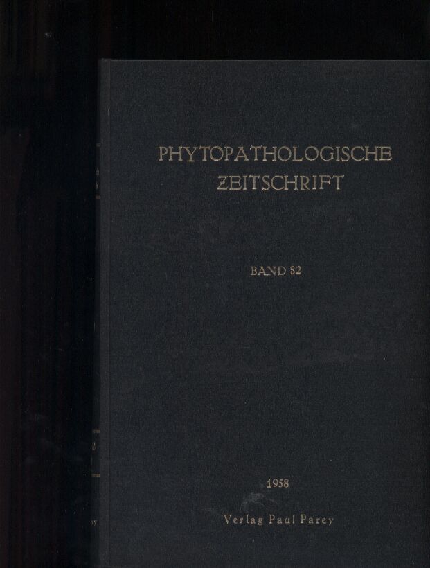 Phytopathologische Zeitschrift  Phytopathologische Zeitschrift 32 Band 1958 