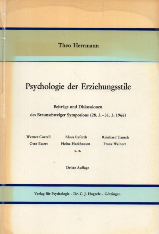 Herrmann,Theo  Psychologie der Erziehungsstile 