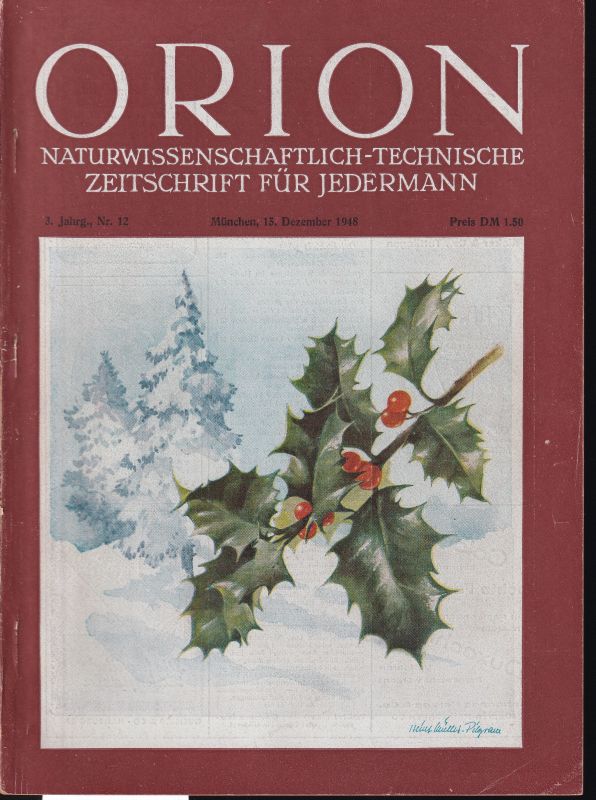 Orion  Orion 3. Jahrgang 1948 Heft Nr. 12 - Dezember (1 Heft) 