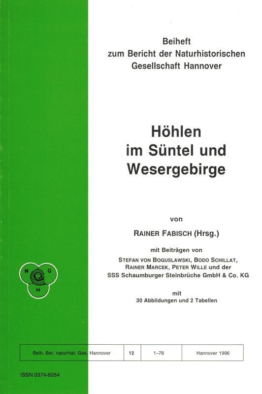 Fabisch,Rainer (Hsg.)  Höhlen im Süntel und Wesergebirge 