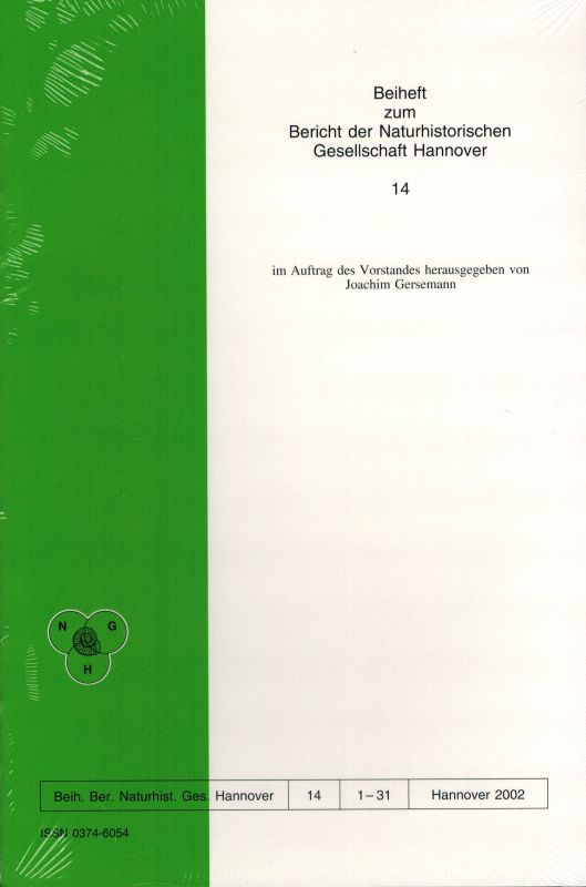 Naturhistorische Gesellschaft Hannover  Beiheft 14 zum Bericht der Naturhistorischen Gesellschaft Hannover 