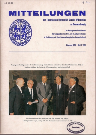 Braunschweigischer Hochschulbund  Jahrgang XVIII, Heft I und II, 1983 (2 Hefte) 