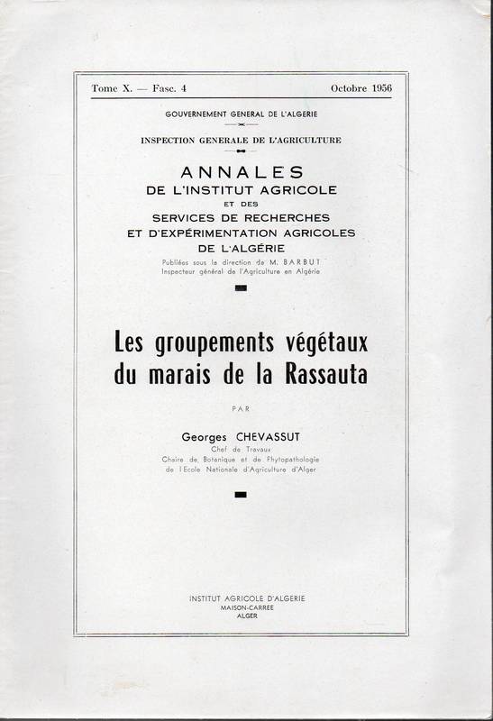 Chevassut,Georges  Les groupements vegetaux de marais de la Rassauta 